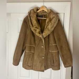 Faux Sheepskin Sherling Coat Sz 18/20